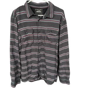 Vans Off the Wall Button Up Shirt Mens Extra Large XL Striped Skater Long Sleeve